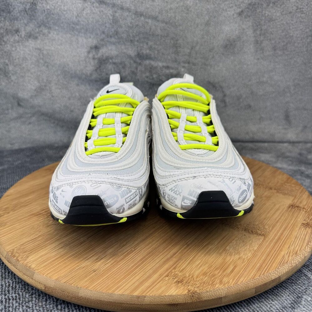 Nike Air Max 97 Shoes Youth Size 7Y White Volt Logo Print GS 921522-108 Running - Picture 2 of 10